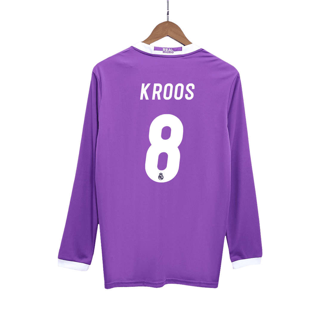 Męska Koszulka Retro Wyjazdowa Real Madrid KROOS #8 2016/17 z Długim Rękawem - Topowe Koszulki Pilkarskie Sklep Internetowy
