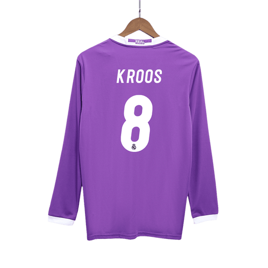 Męska Koszulka Retro Wyjazdowa Real Madrid KROOS #8 2016/17 z Długim Rękawem - Topowe Koszulki Pilkarskie Sklep Internetowy