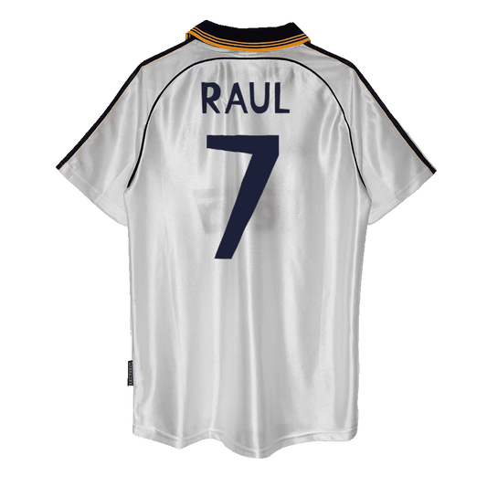 Męska Koszulka Retro Domowa Real Madrid RAUL #7 1999/00 - Topowe Koszulki Pilkarskie Sklep Internetowy
