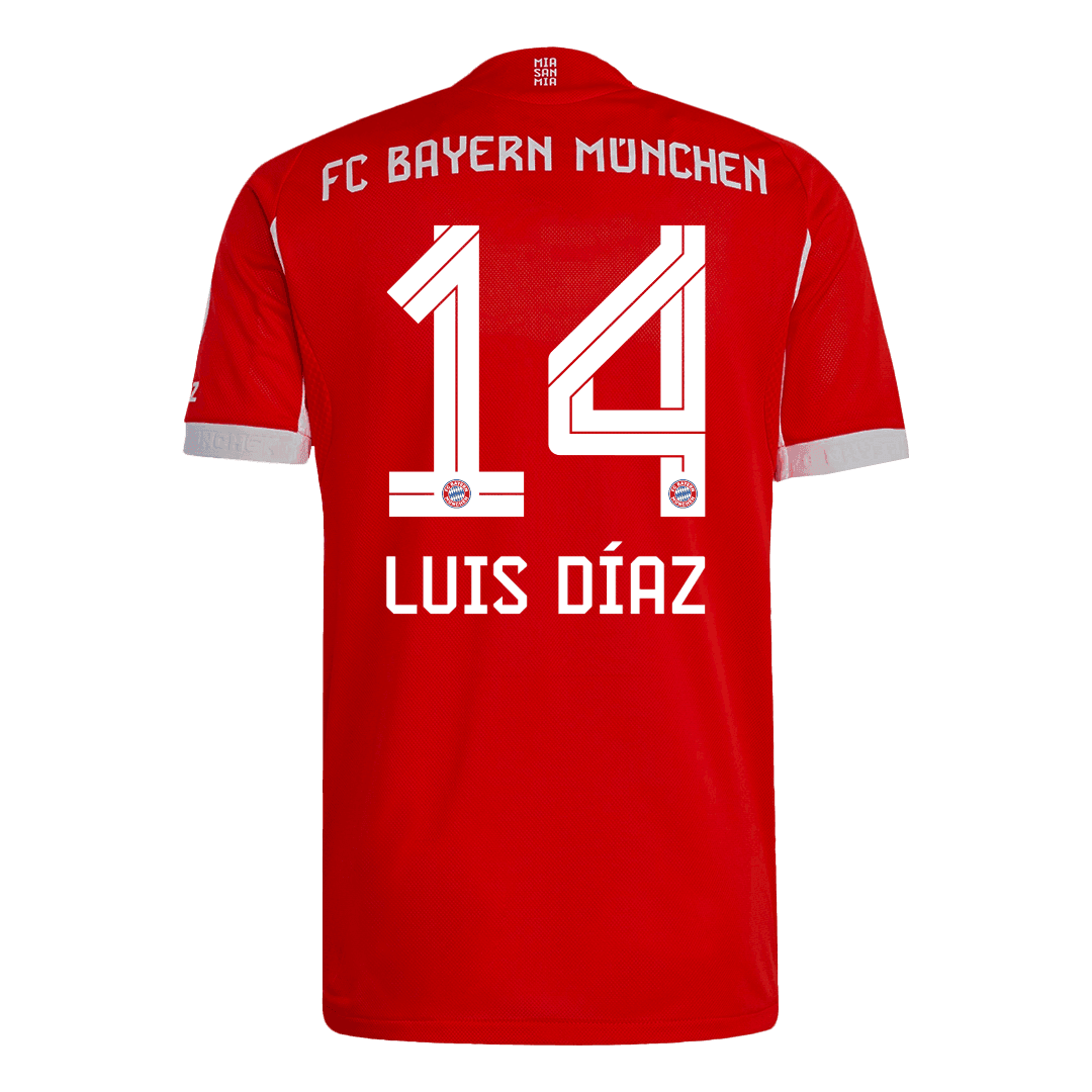 Męska Koszulka Domowa Bayern Monachium LUIS DÍAZ #14 Wersja Piłkarska 2025/26 - Slim Fit - Topowe Koszulki Pilkarskie Sklep Internetowy