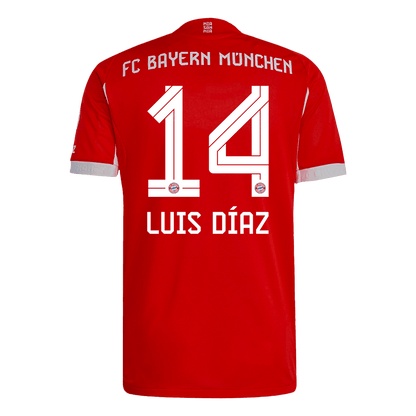 Męska Koszulka Domowa Bayern Monachium LUIS DÍAZ #14 Wersja Piłkarska 2025/26 - Slim Fit - Topowe Koszulki Pilkarskie Sklep Internetowy