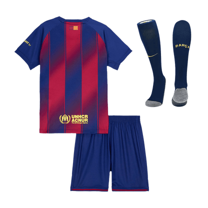 Dziecięcy Zestaw Domowa Barcelona (Koszulka + Spodenki + Skarpety) 2025/26 [PREMIUM]