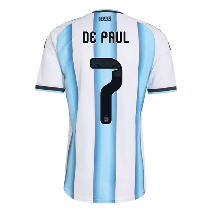 Męska koszulka Argentyny domowa DE PAUL #7 wersja zawodnicza - Mundial 2026