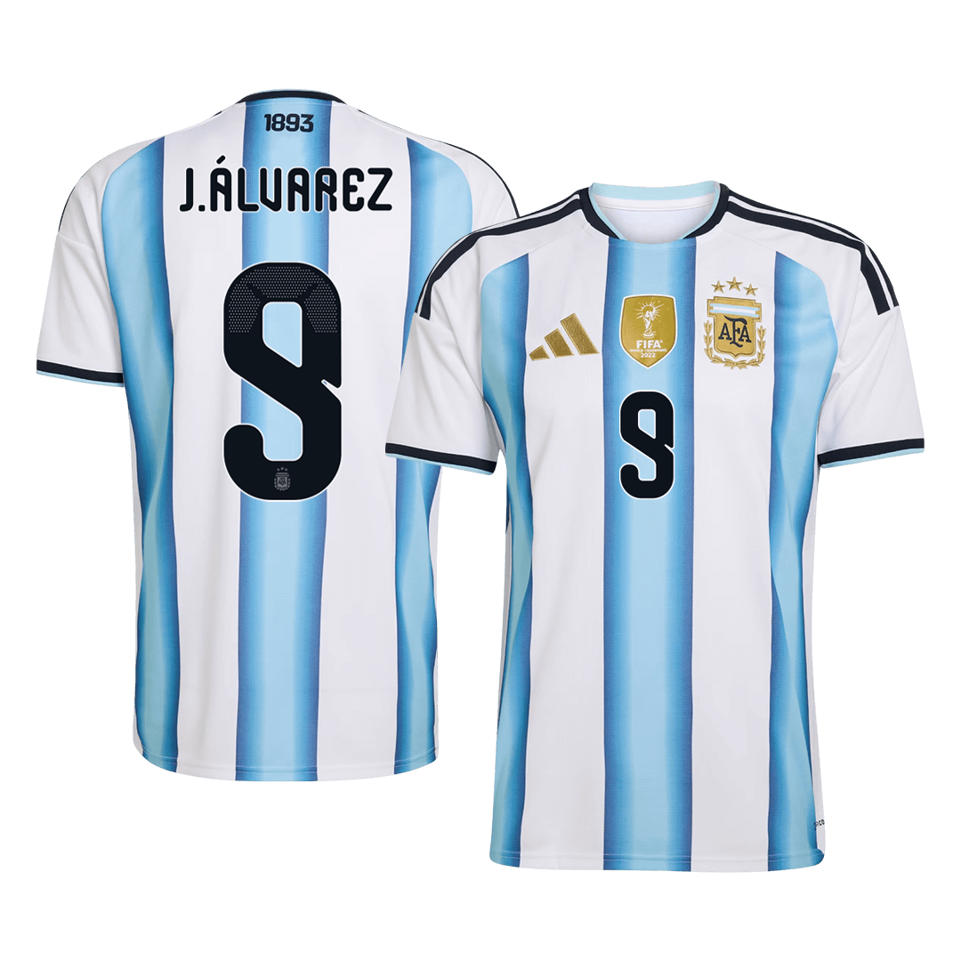 Męska Koszulka Domowa Argentina J.ÁLVAREZ #9 World Cup 2026