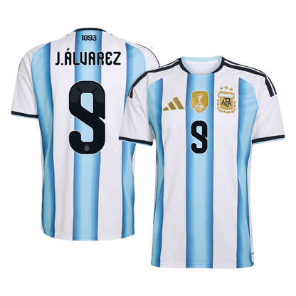 Męska Koszulka Domowa Argentina J.ÁLVAREZ #9 World Cup 2026