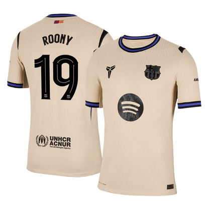 Męska Koszulka Wyjazdowa Barcelona ROONY #19 Wersja Piłkarska 2025/26 - UCL - Slim Fit