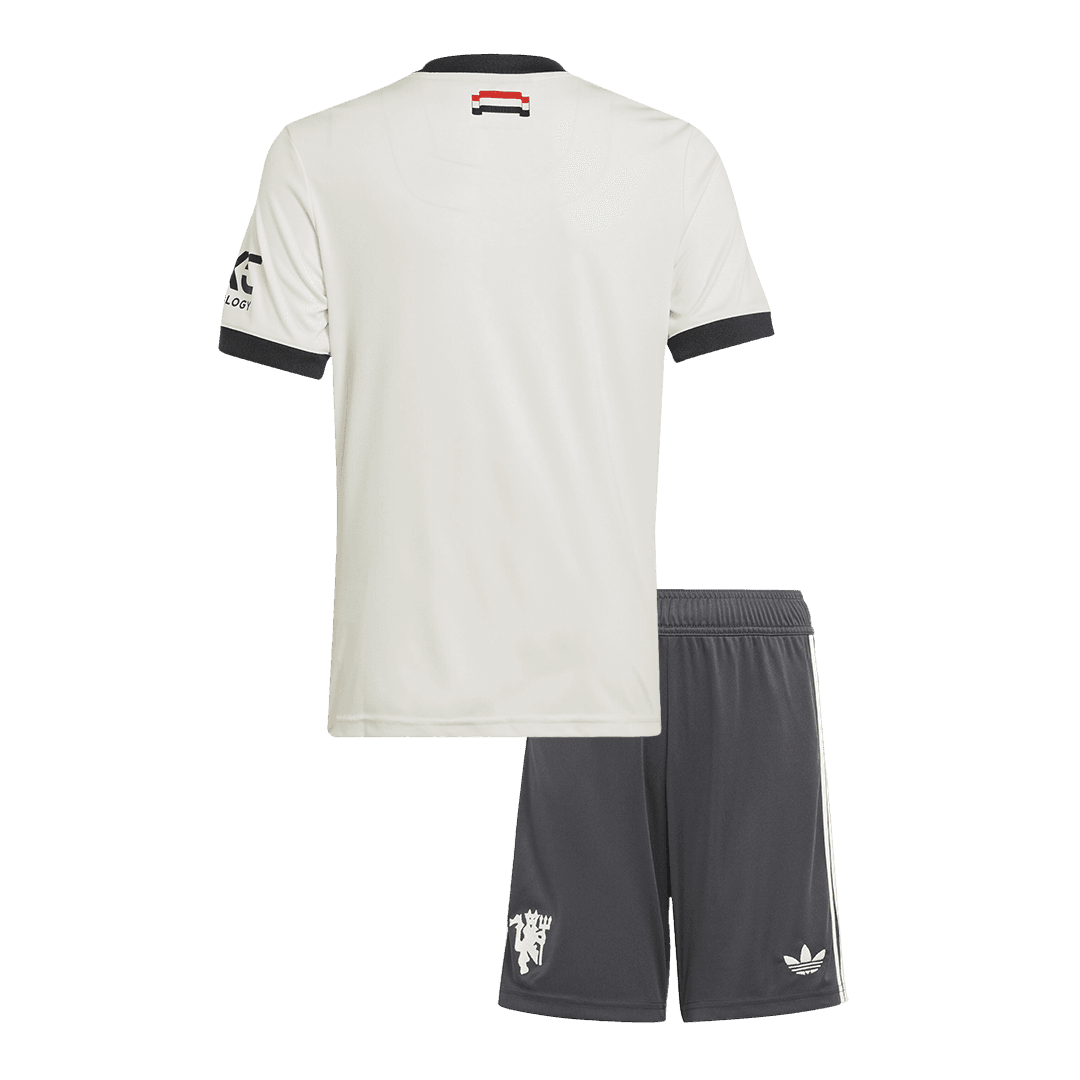Dziecięca koszulka piłkarska Manchester United Third Away (koszulka+spodenki) 2024/25 - Topowe Koszulki Pilkarskie Sklep Internetowy