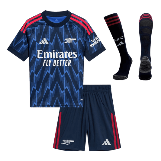 Dziecięcy Zestaw Wyjazdowa Arsenal (Koszulka + Spodenki + Skarpety) 2025/26