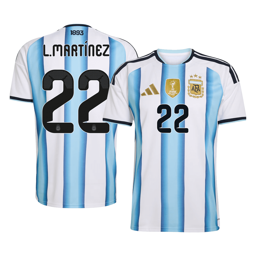 Męska Koszulka Domowa Argentina L.MARTÍNEZ #22 World Cup 2026