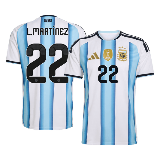 Męska Koszulka Domowa Argentina L.MARTÍNEZ #22 World Cup 2026