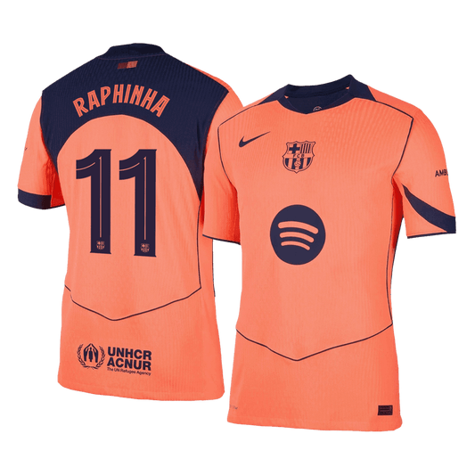 Męska Koszulka Trzecia Wyjazdowa Barcelona RAPHINHA #11 Wersja Piłkarska 2025/26 - Slim Fit - Topowe Koszulki Pilkarskie Sklep Internetowy
