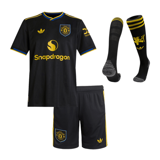 Dziecięcy Zestaw Trzecia Wyjazdowa Manchester United (Koszulka + Spodenki + Skarpety) 2025/26
