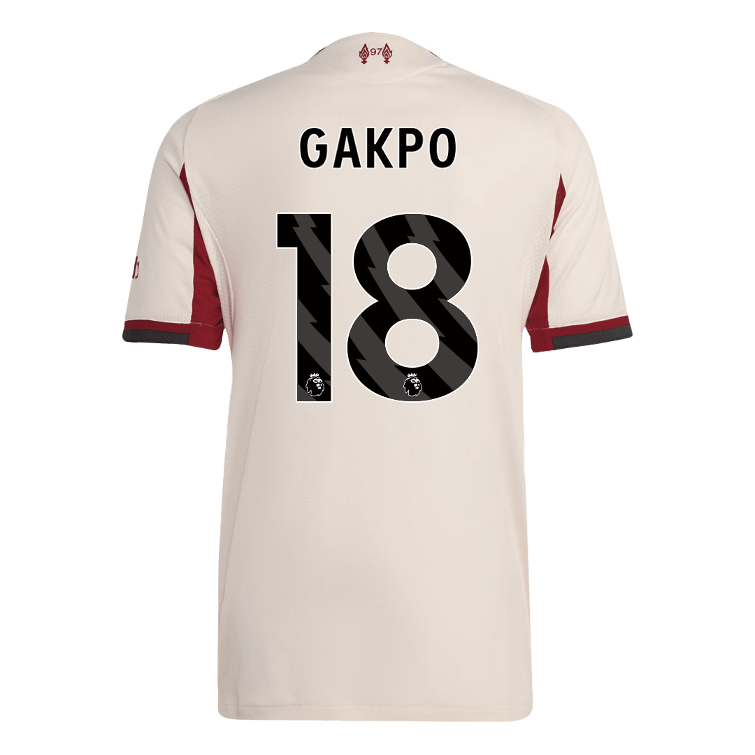 Męska Koszulka Wyjazdowa Liverpool GAKPO #18 Wersja Piłkarska 2025/26 - Slim Fit