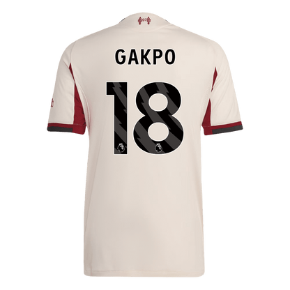 Męska Koszulka Wyjazdowa Liverpool GAKPO #18 Wersja Piłkarska 2025/26 - Slim Fit