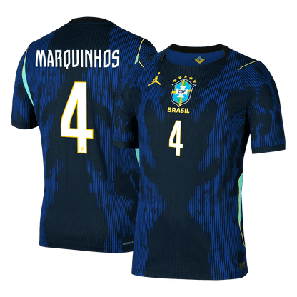 Męska koszulka Brazylii wyjazdowa MARQUINHOS #4 wersja zawodnicza - Mundial 2026