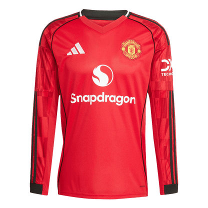 Męska Koszulka Domowa Manchester United Długi Rękaw 2025/26 - Topowe Koszulki Pilkarskie Sklep Internetowy