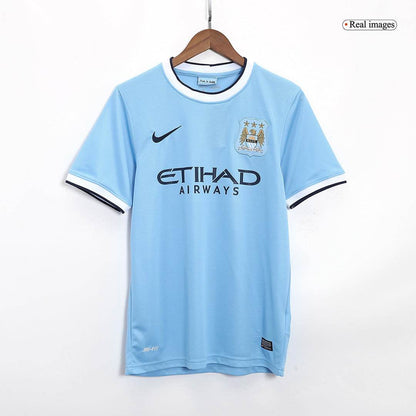 Męska Koszulka Retro Domowa Manchester City 2013/14 - Topowe Koszulki Pilkarskie Sklep Internetowy