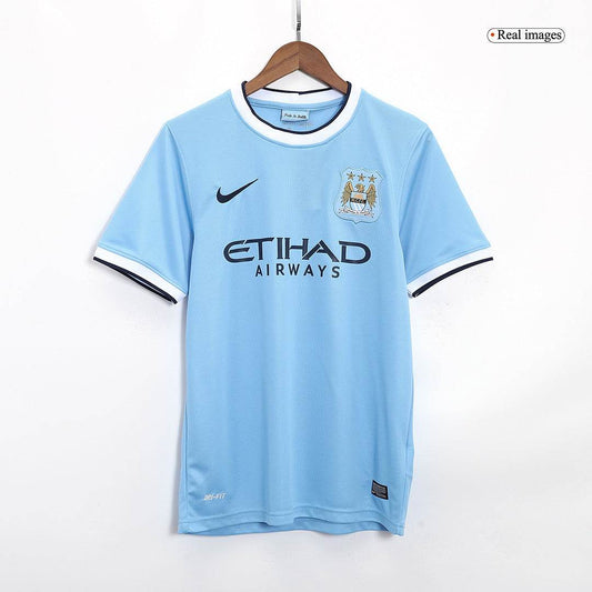 Męska Koszulka Retro Domowa Manchester City 2013/14 - Topowe Koszulki Pilkarskie Sklep Internetowy