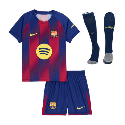 Dziecięcy Zestaw Domowa Barcelona (Koszulka + Spodenki + Skarpety) 2025/26 [PREMIUM]