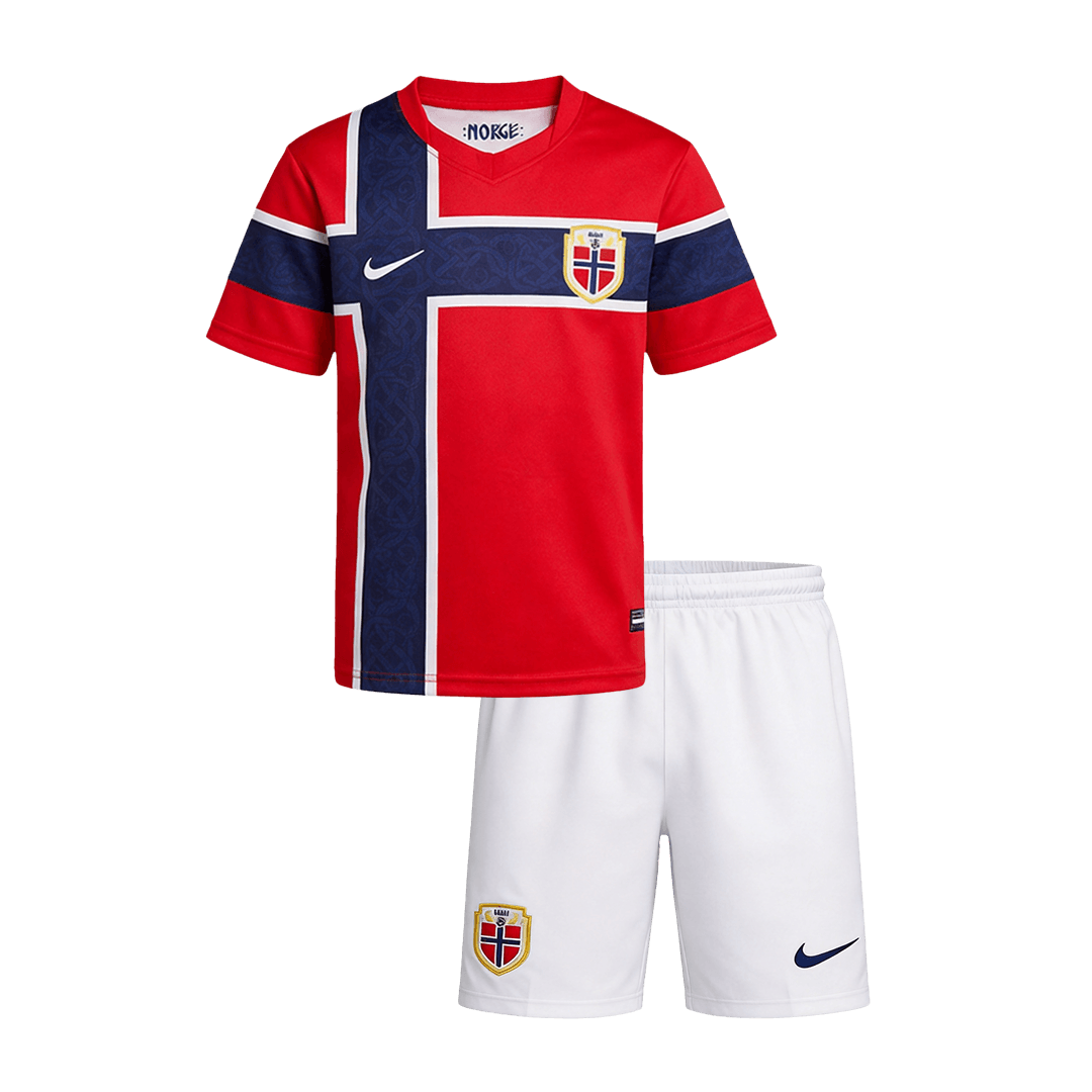 Dziecięcy zestaw Norwegii domowa (Koszulka+Spodenki) - Mundial 2026