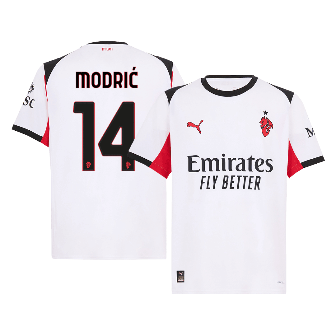 Męska Koszulka Wyjazdowa AC Milan MODRIĆ #14 2025/26 - Topowe Koszulki Pilkarskie Sklep Internetowy