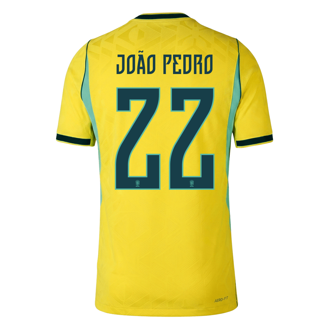Męska koszulka Brazylii domowa JOÃO PEDRO #22 wersja zawodnicza - Mundial 2026