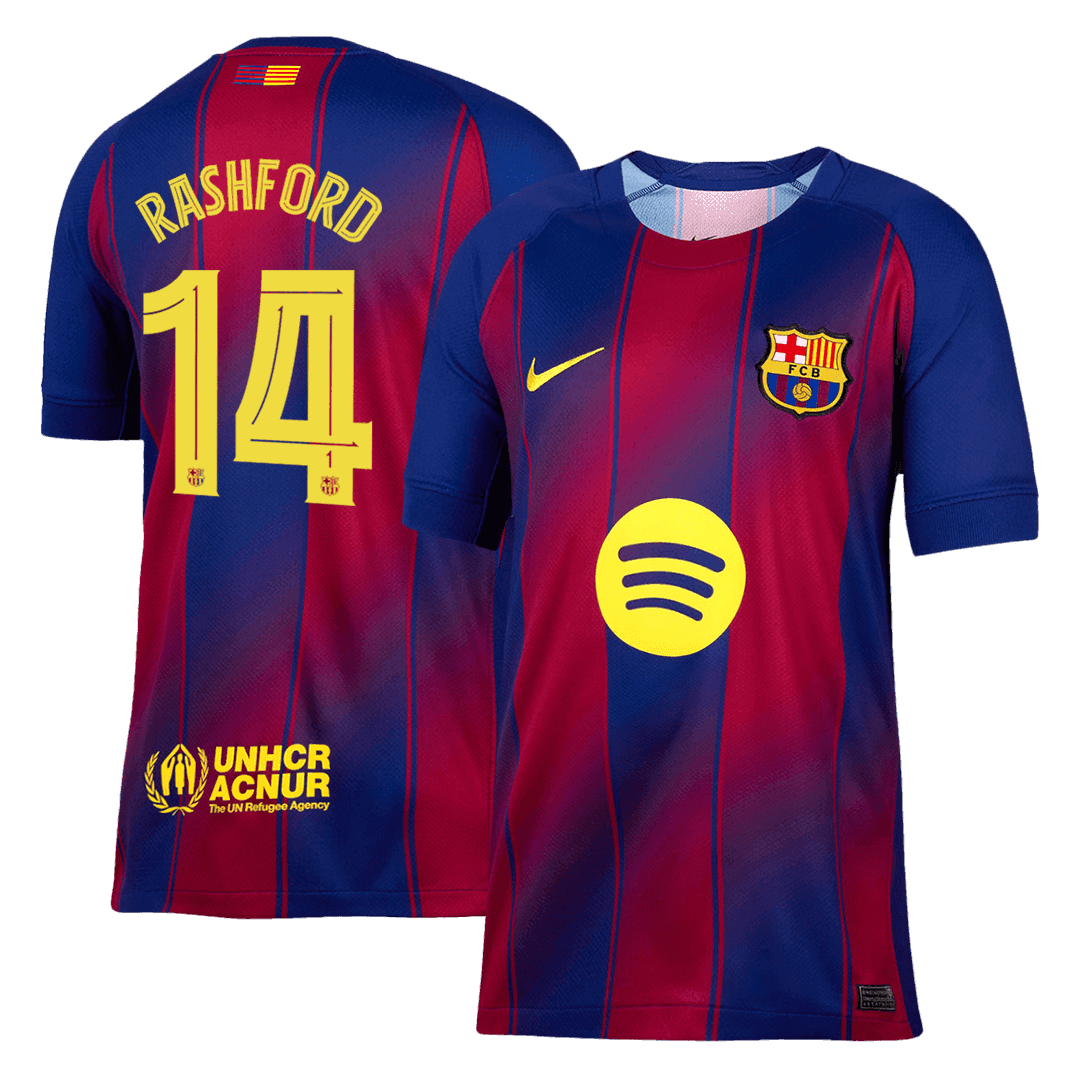 Męska Koszulka Domowa Barcelona RASHFORD #14 2025/26 - UCL - Topowe Koszulki Pilkarskie Sklep Internetowy