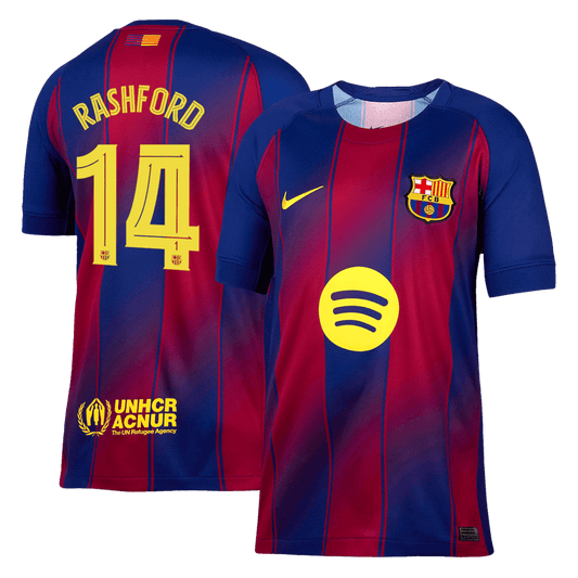 Męska Koszulka Domowa Barcelona RASHFORD #14 2025/26 - UCL - Topowe Koszulki Pilkarskie Sklep Internetowy