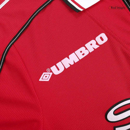 Męska Koszulka Retro MU 1998/00 Czerwona - Topowe Koszulki Pilkarskie Sklep Internetowy