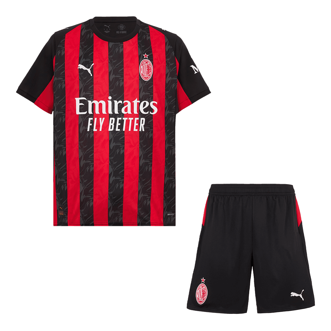 Męski Zestaw Domowy AC Milan (Koszulka+Spodenki) 2025/26 - Topowe Koszulki Pilkarskie Sklep Internetowy
