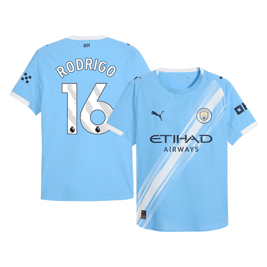 Męska Koszulka Domowa Manchester City RODRIGO #16 Wersja Piłkarska 2025/26 - Slim Fit - Topowe Koszulki Pilkarskie Sklep Internetowy