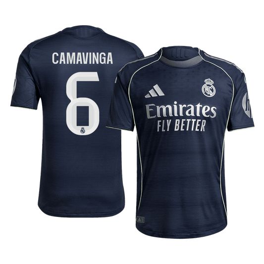 Męska Koszulka Wyjazdowa Real Madrid CAMAVINGA #6 Wersja Piłkarska 2025/26 - Slim Fit - Topowe Koszulki Pilkarskie Sklep Internetowy