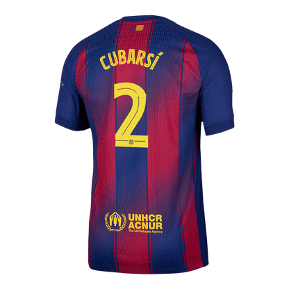 Męska Koszulka Domowa Barcelona CUBARSÍ #2 Wersja Piłkarska 2025/26 - UCL - Slim Fit - Topowe Koszulki Pilkarskie Sklep Internetowy