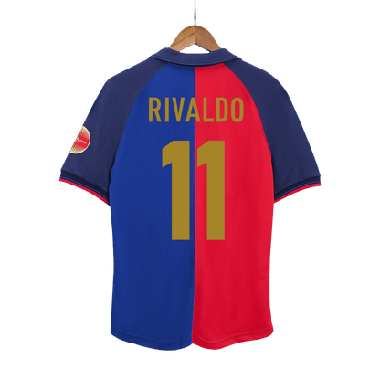 Koszulka Retro Domowa Barcelona RIVALDO #11 1999/00 - 100th Anniversary - Topowe Koszulki Pilkarskie Sklep Internetowy