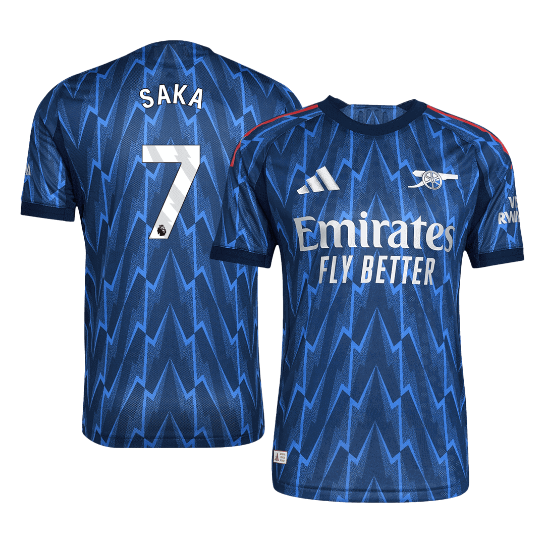 Męska Koszulka Wyjazdowa Arsenal SAKA #7 Wersja Piłkarska 2025/26 - Slim Fit