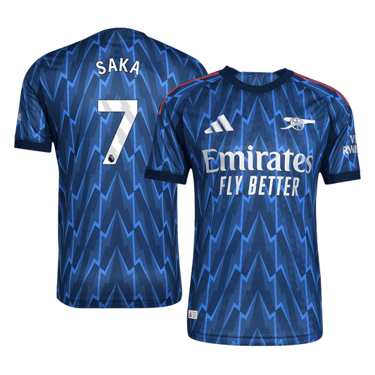 Męska Koszulka Wyjazdowa Arsenal SAKA #7 Wersja Piłkarska 2025/26 - Slim Fit