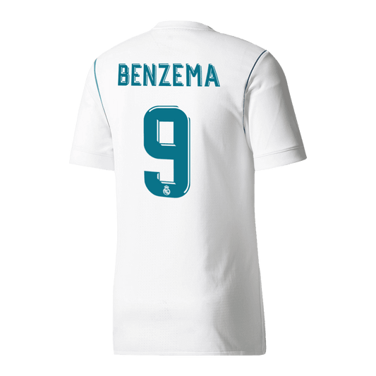 Męska Koszulka Retro Domowa Real Madryt BENZEMA #9 2017/18 - Topowe Koszulki Pilkarskie Sklep Internetowy