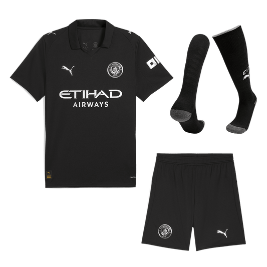Męski Zestaw Wyjazdowa Manchester City (Koszulka + Spodenki + Skarpety) 2025/26