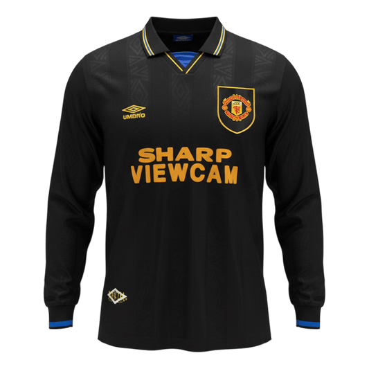Męska Koszulka Retro Wyjazdowa Manchester United 1993/94 z Długim Rękawem