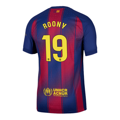 Męska Koszulka Domowa Barcelona ROONY #19 Wersja Piłkarska 2025/26 - Slim Fit