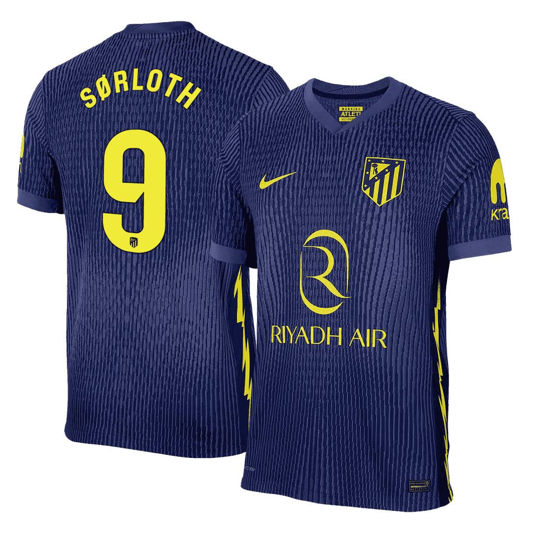 Męska Koszulka Wyjazdowa Atletico Madrid SØRLOTH #9 Wersja Piłkarska 2025/26 - Slim Fit