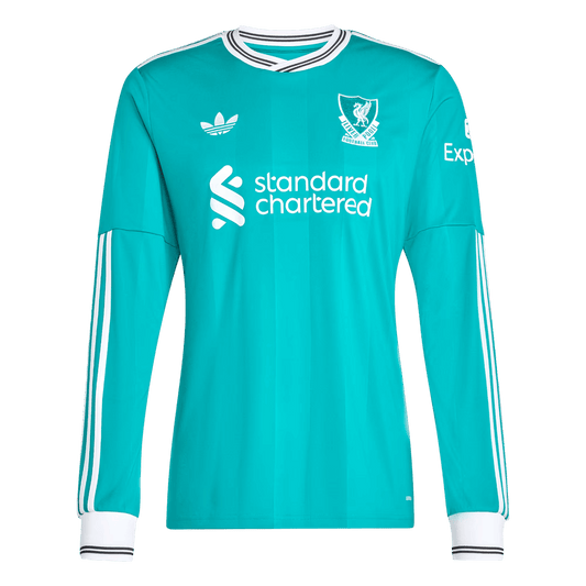 Męska Koszulka Trzecia Wyjazdowa Liverpool 2025/26 z Długim Rękawem