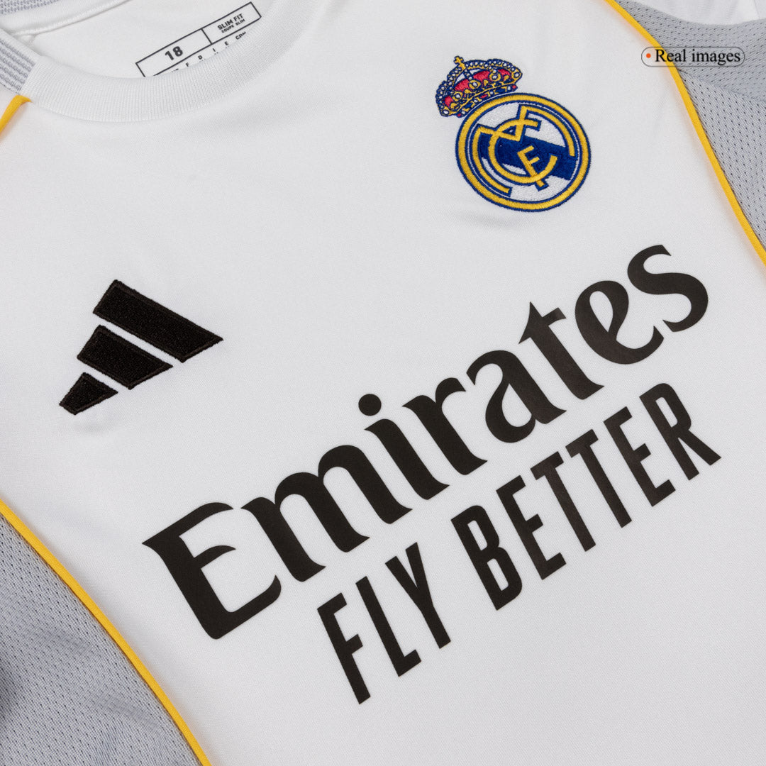 Dziecięcy Zestaw Domowa Real Madrid (Koszulka + Spodenki + Skarpety) 2025/26 [PREMIUM]