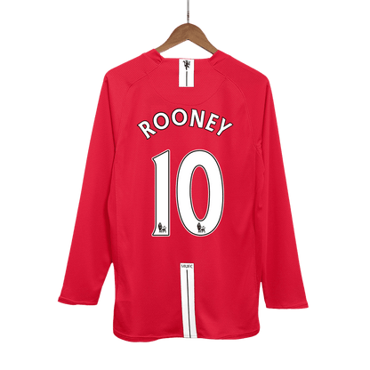 Retro ROONEY #10 2007/08 Męska Koszulka Domowa MU z Długim Rękawem - Topowe Koszulki Pilkarskie Sklep Internetowy