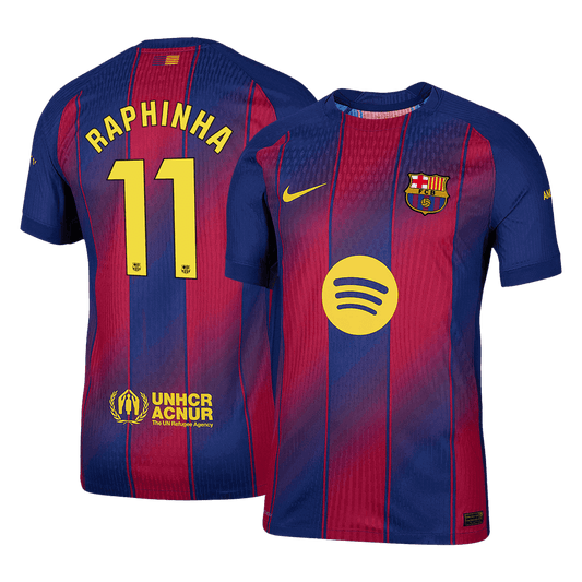 Męska Koszulka Domowa Barcelona RAPHINHA #11 Wersja Piłkarska 2025/26 - Slim Fit - Topowe Koszulki Pilkarskie Sklep Internetowy