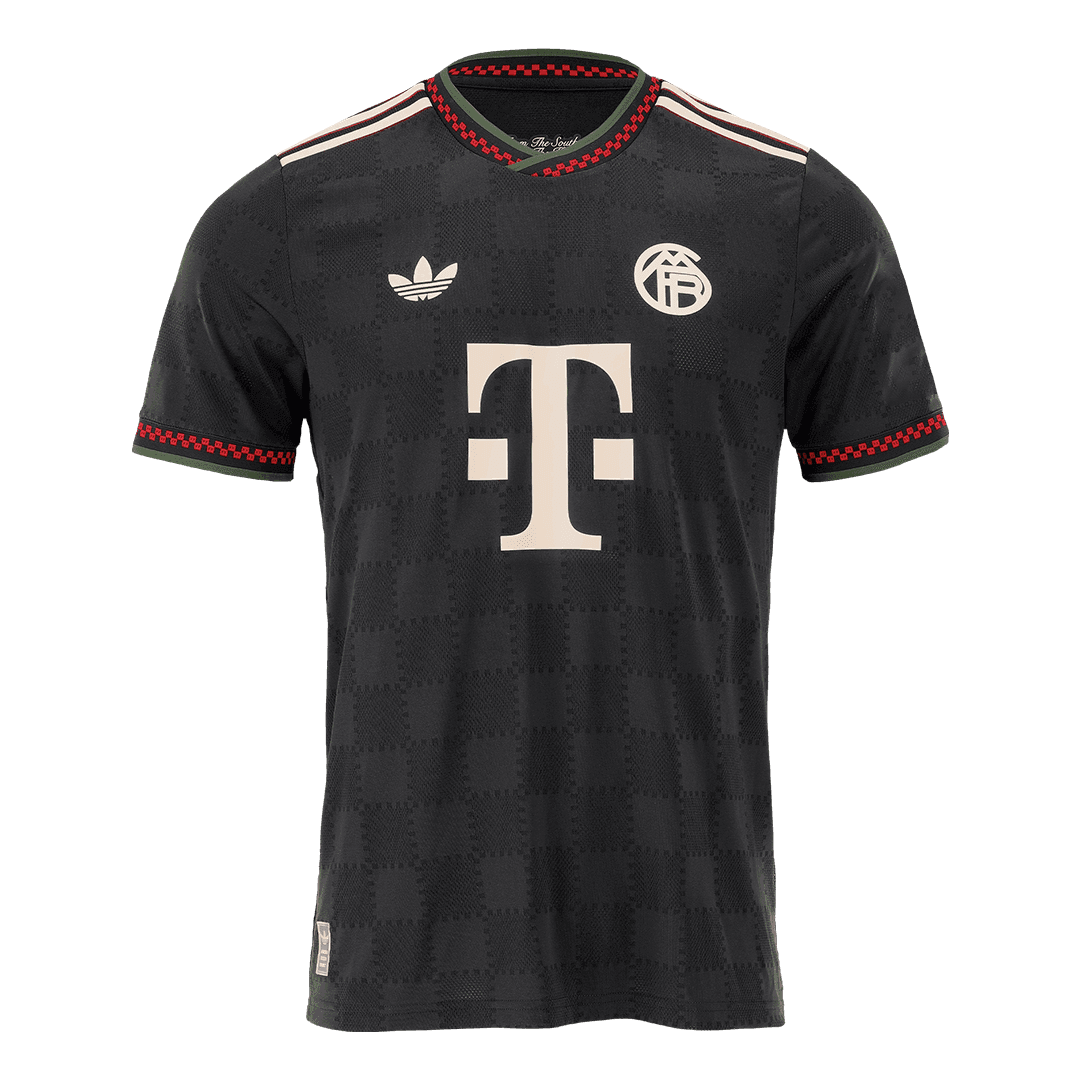 Męski Zestaw Trzecia Wyjazdowa Bayern Munich Wersja Piłkarska (Koszulka+Spodenki) 2025/26 - Slim Fit - Topowe Koszulki Pilkarskie Sklep Internetowy