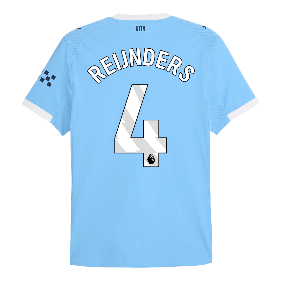 Męska Koszulka Domowa Manchester City REIJNDERS #4 Wersja Piłkarska 2025/26 - Slim Fit