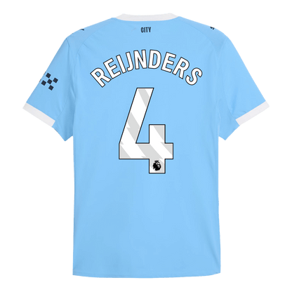 Męska Koszulka Domowa Manchester City REIJNDERS #4 Wersja Piłkarska 2025/26 - Slim Fit