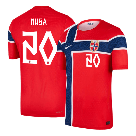 Męska koszulka Norwegii domowa NUSA #20 wersja zawodnicza – Mundial 2026