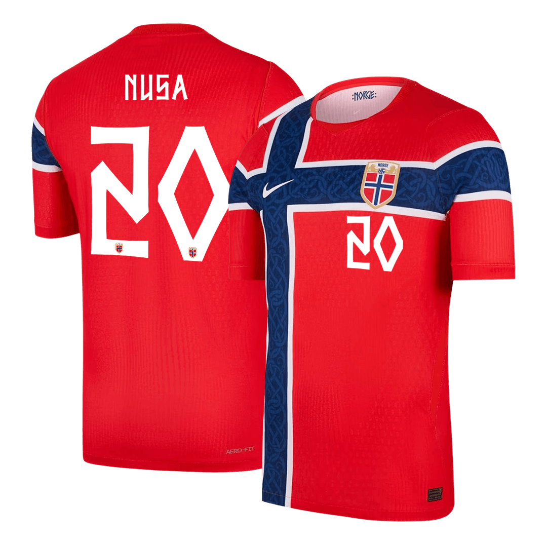 Męska koszulka Norwegii domowa NUSA #20 wersja zawodnicza – Mundial 2026